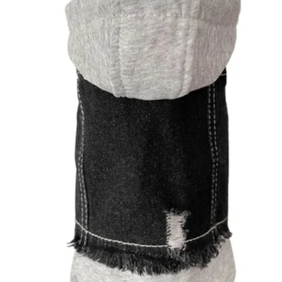 Dog Denim Jacket/w Hoodie/ Size L. - Picture 2 of 6